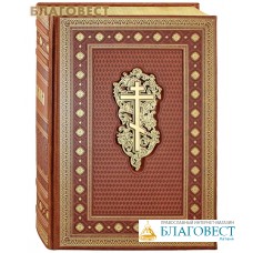 Библия (с гравюрами Г. Доре и Ю. Карольсфельда). Кожаный переплет с металлической вставкой.  Золотой обрез
