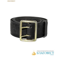 Ремень воина (офицерский), тиснение молитвы снаружи. Натуральная кожа. Длина изделия 129см, ширина 5см