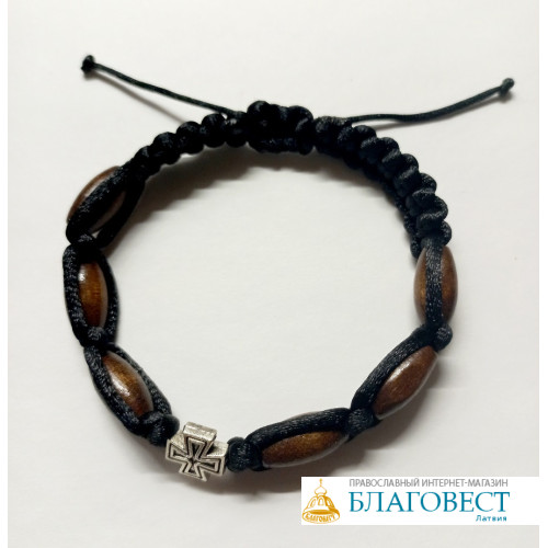 Браслет плетеный с крестиком, Пантелеимонов монастырь, Святая Гора Афон Браслет плетеный с крестиком, Пантелеимонов монастырь, Святая Гора Афон