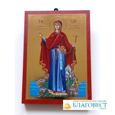 Икона Пресвятой Богородицы, им. "Игумения Святой Горы" на дереве -  Святая Гора Афон, Греция, 7.5 х 10.5 см