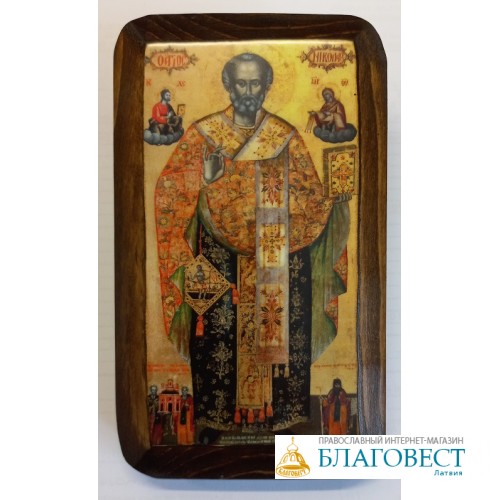 Икона Святого Николая Чудотворца, 8.0 x 13.5 cм,  Дохиар, Греция