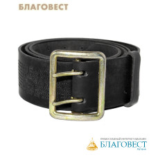 Ремень воина (офицерский), тиснение молитвы снаружи. Натуральная кожа. Длина изделия 131см, ширина 5см